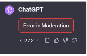 Error in Moderation in ChatGPT